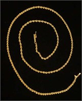 14K yellow gold 20 inch rope necklace