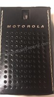 Vintage Motorola hand radio in leather case