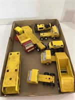 Flat of Tonka Metal Trucks and Trailers