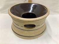 Salt Glazed Stoneware Spittoon, 10” Diameter,