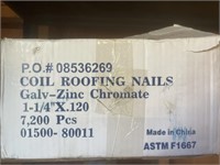 Coil roofing nails - 1 1/4 x .120 galv zinc -