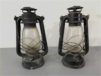 Two Hurricane Oil Lanterns