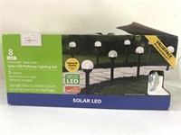 8 pack solar LED pathway lighting set