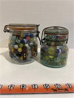 Two jars of marbles