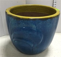 Blue & Gold Glazed Terracotta Planter