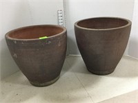 (2) Stoneware Planters