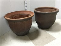(2) Stoneware Planters