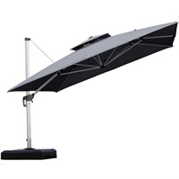 *11 Feet Double Top Deluxe Square Patio Umbrella