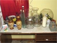 Group of Glass Vases & Containers also other Home