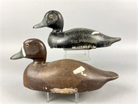 Pair of Bluebill Duck Decoys by Unknown