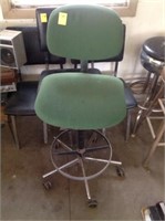 Green Rolling Swivel High Chair