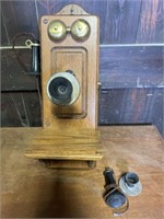 Columbia Antique Oak Wall Telephone