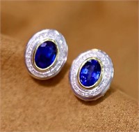 1.6cts Natural Sapphire 18Kt Gold Earrings