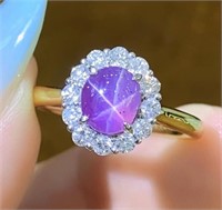 1.4ct Natural Star Sapphire 18Kt Gold Ring