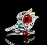 1ct Pigeon Blood Ruby 18Kt Gold Ring