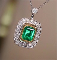 0.68ct Natural Emerald 18Kt Gold Pendant