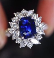 2.06ct Royal Blue Sapphire 18Kt Gold Ring