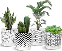 Ton Sin Plant Pots,5.5 Inch White Pots for Indoor