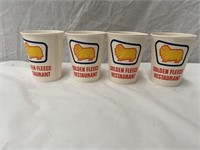 4 Golden Fleece restaurant wax cups NOS