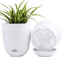 Plant Pots,3 Pack 8 inch Self Watering Planters Hi