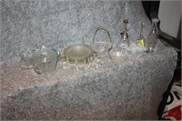 LARGE COLLECTION OF CLEAR GLASS DECOR