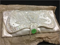 Beautiful Satin and Pearls Hand Bag