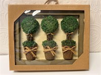 3 Topiary in Picture Frame Wall Décor