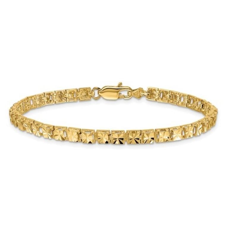 14K- Diamond-Cut Bracelet