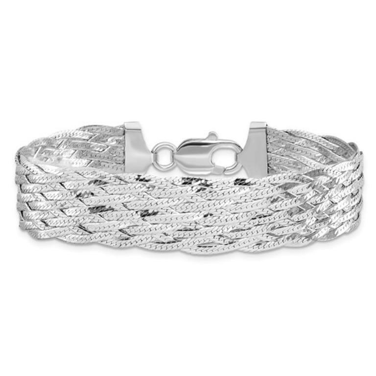 Sterling Silver- Polished Braided Bracelet