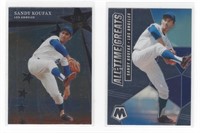 SANDY KOUFAX LOT OF 2 DODGERS PANINI INSERTS