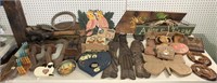 Vintage Wood Wall Plaques Decor Carved