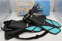Unused Snorkel Fins w/Adjustable Strap & Carry Cas