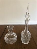 Vintage Crystal Decanter & Vase