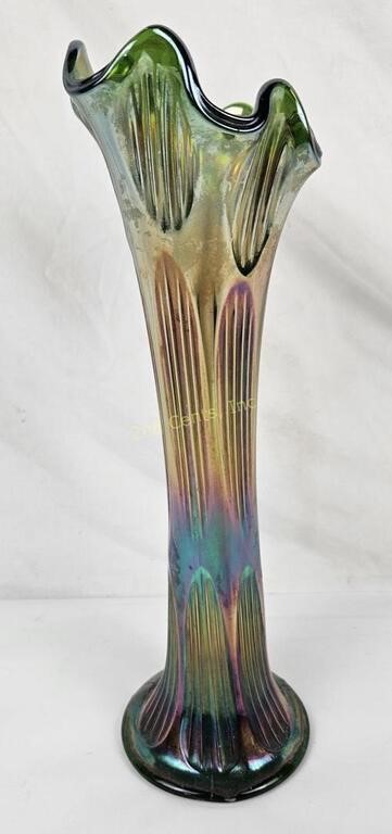 12" Carnival Glass Bud Vase