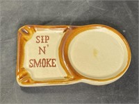 Vintage Sip and Smoke Mug Holder and Ashtray