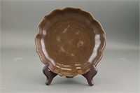 Chinese Xuande Style Brown Glazed Porcelain Plate