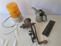 Food grinder/oil spout/door pull/amber car beacon