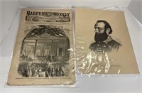 Stonewall Jackson print, Harper’s Weekly journal