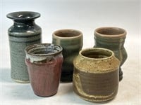 Assorted stoneware vases