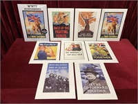 8 WWII Classic Posters - 12" x 16"