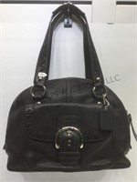 Coach xl black leather front pouch satchel w/
