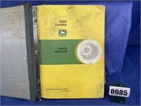 John Deere 8820 Combine Parts Catalog, 8/1987