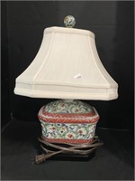Pretty Asian Theme Floral Painted Table Lamp.