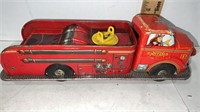Vintage Metal Marx Toys Fire Truck , missing
