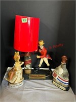 (2) Beam Decanters & Johnnie Walker Lamp