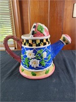 Decorative Ceramic Watering Can / Planter 9" tall