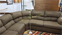 STAINLESS FINISH FLOOR LAMP WITH WHITE SHADE