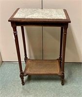 Vintage French Side Table with Marble Top