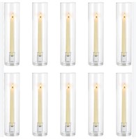10 Pac  Hurricane Glass Candleholder For Tapered
