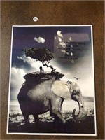 Elephant photo 8.5X11" mounted as pictured
